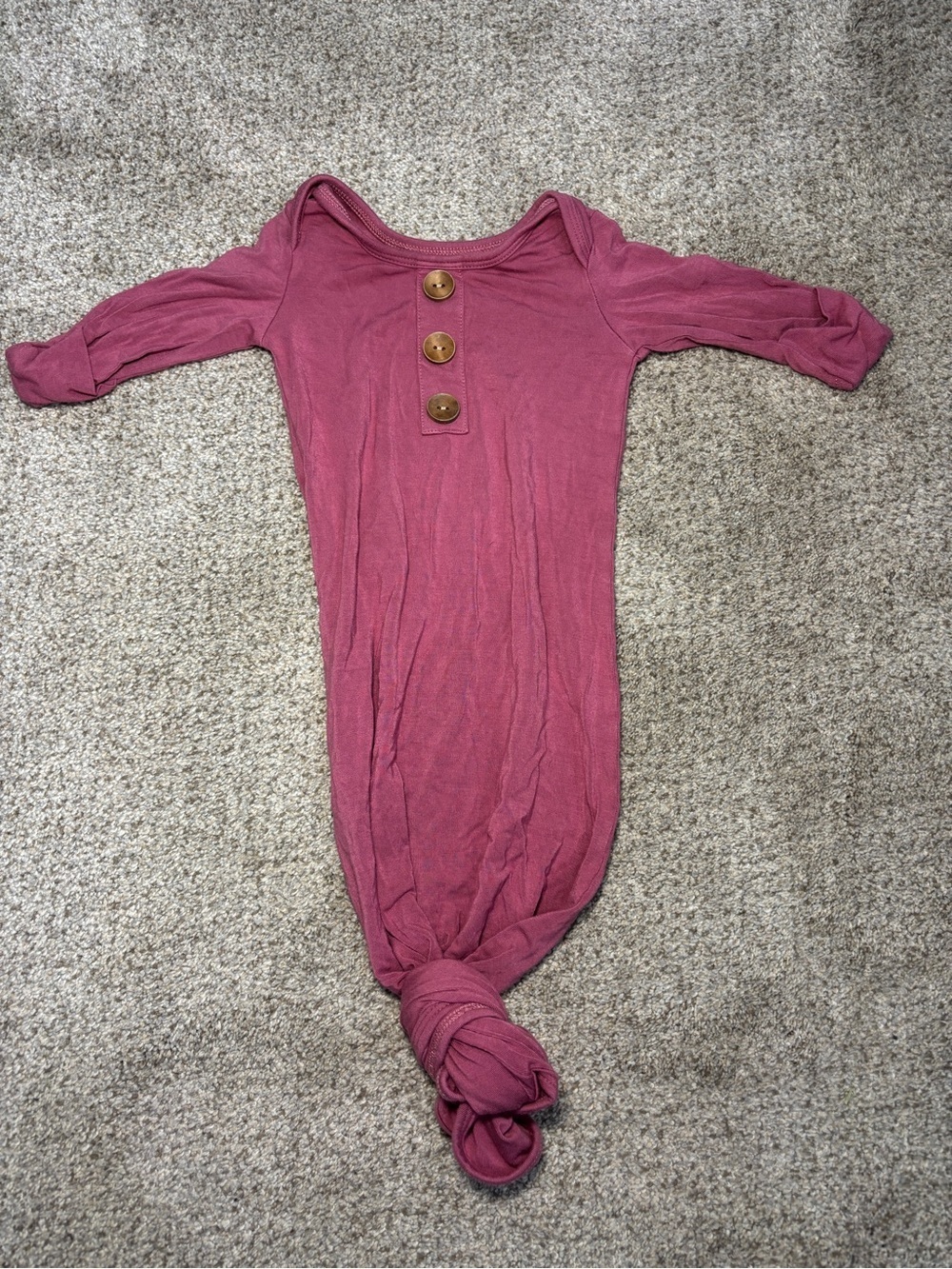 Caden Lane Dark Pink Bamboo Knotted Gown Size 0-3 Months